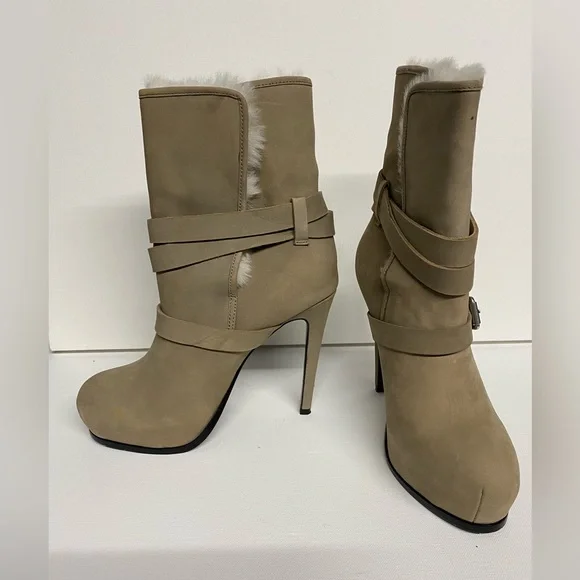 Pour La Victoire Lizzie Boots Grey Taupe Fur 8 - Picture 6 of 11